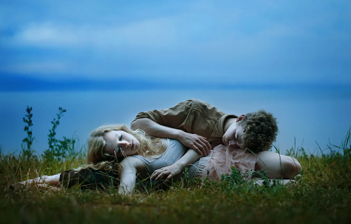 Photo wallpaper girl, mood, guy