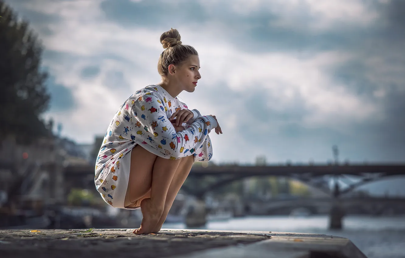 Photo wallpaper girl, pose, background