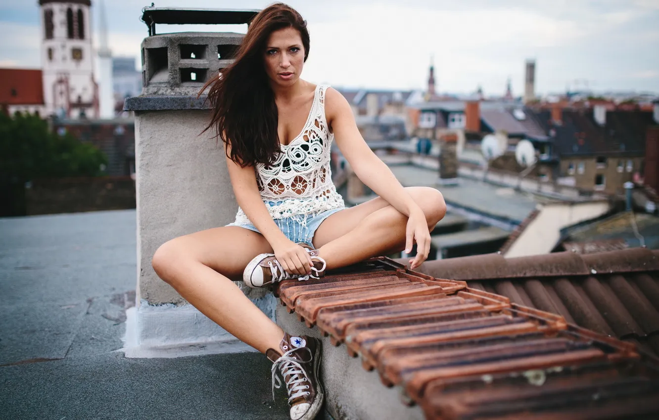 Photo wallpaper look, girl, Sabine