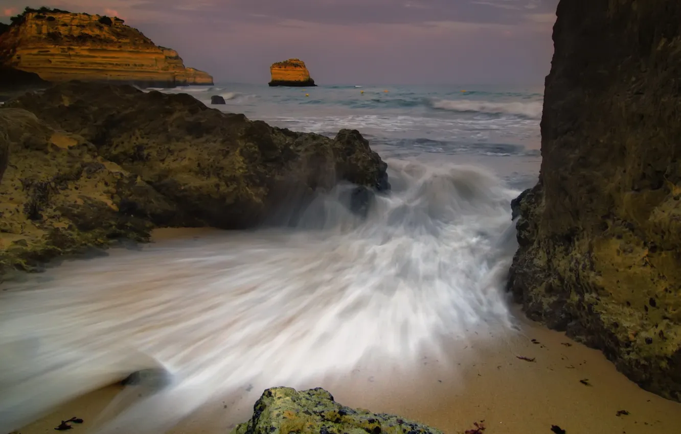 Photo wallpaper sea, water, the ocean, rocks