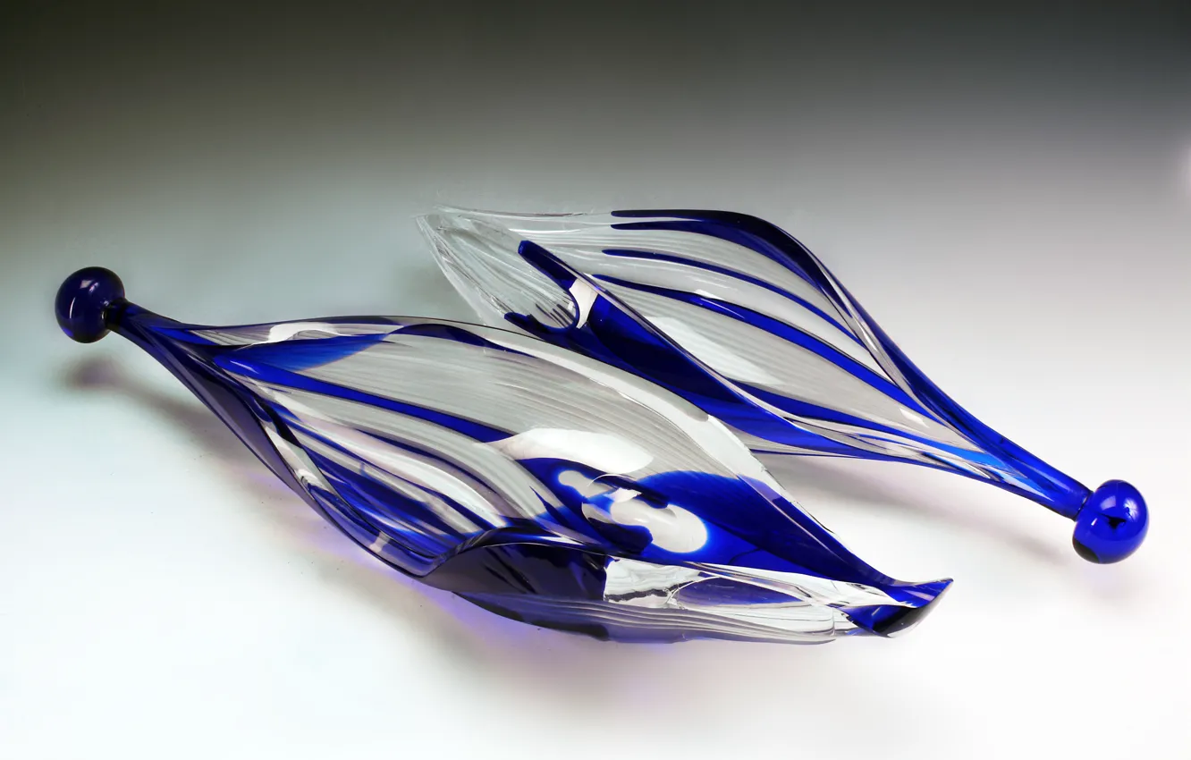 Photo wallpaper glass, fish, blue, crystal, decor, composition, Gus ' -Khrustal'nyy