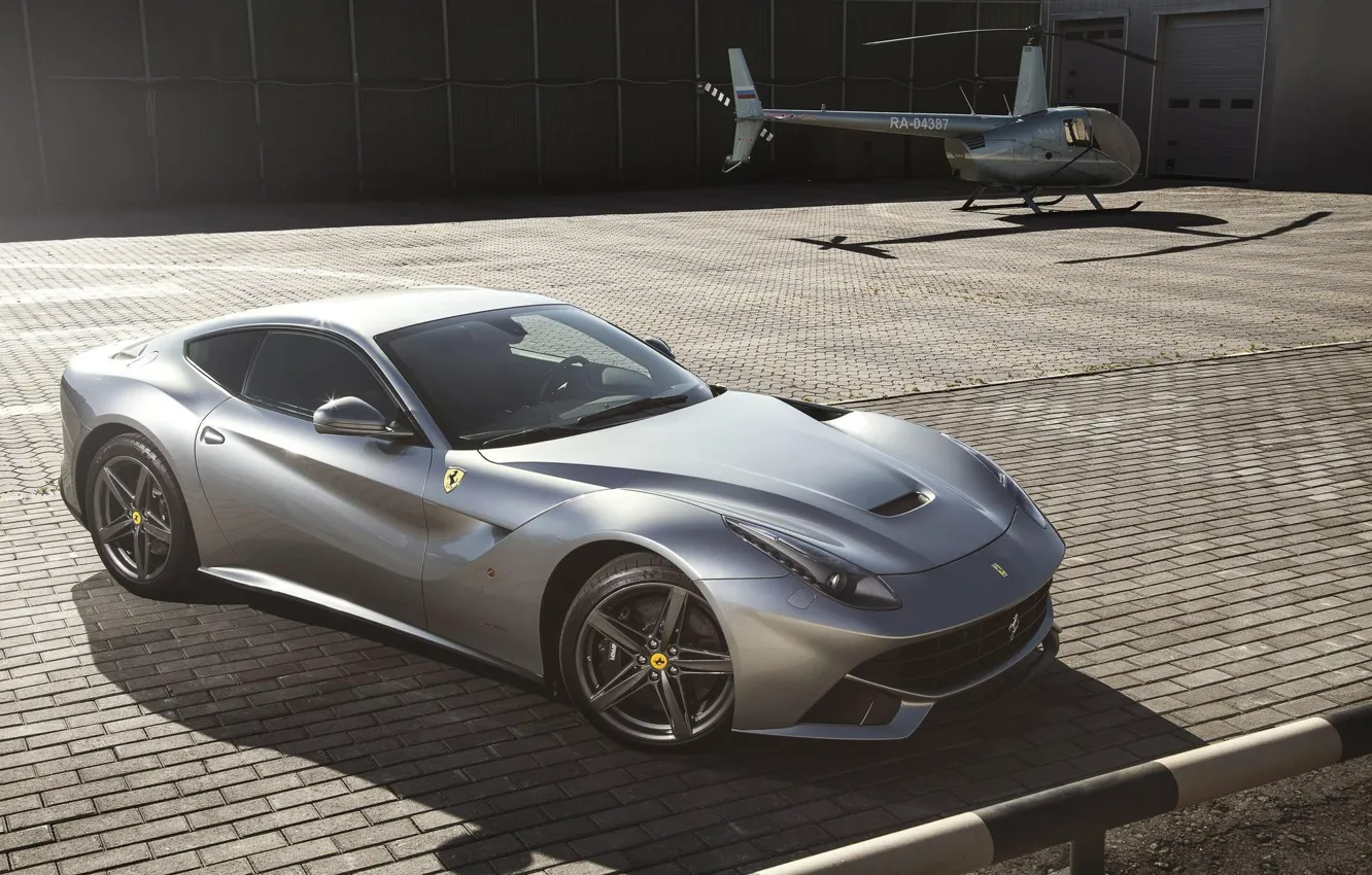 Photo wallpaper Helicopter, Ferrari, Supercar, Helicopter, Supercar, Berlinetta, F12