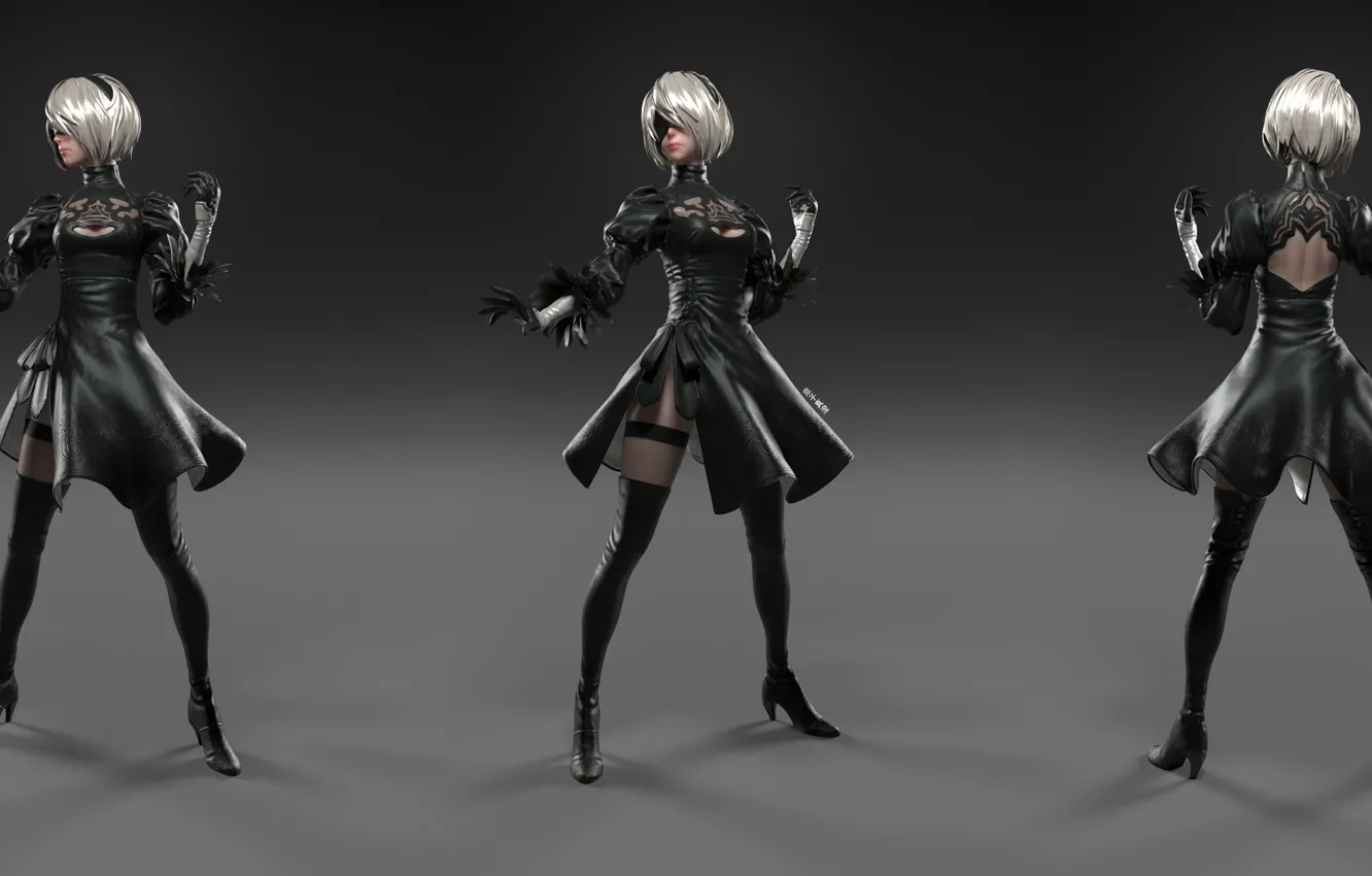Photo wallpaper girl, background, Nier Automata