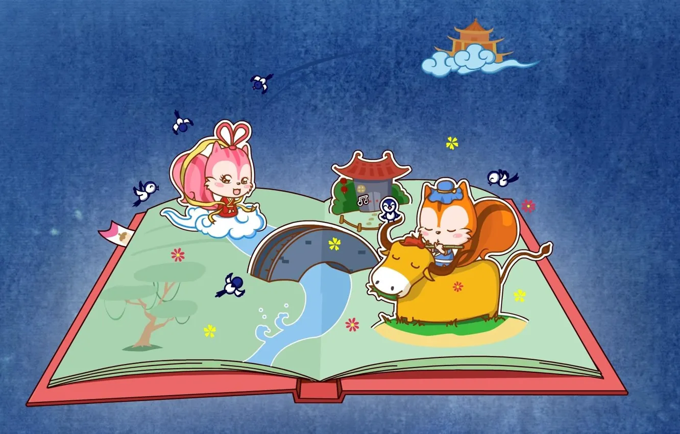 Photo wallpaper art, China, book, children's