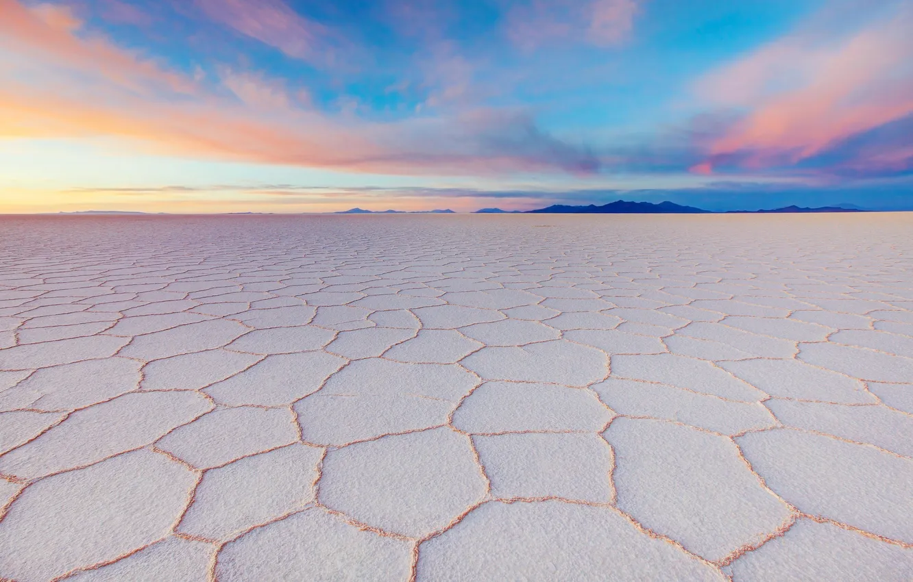 Photo wallpaper the sky, clouds, landscape, sunset, mountains, nature, horizon, glow