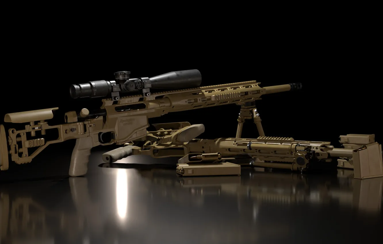 Photo wallpaper rendering, weapons, gun, weapon, render, Remington, sniper rifle, snayperskaya rifle