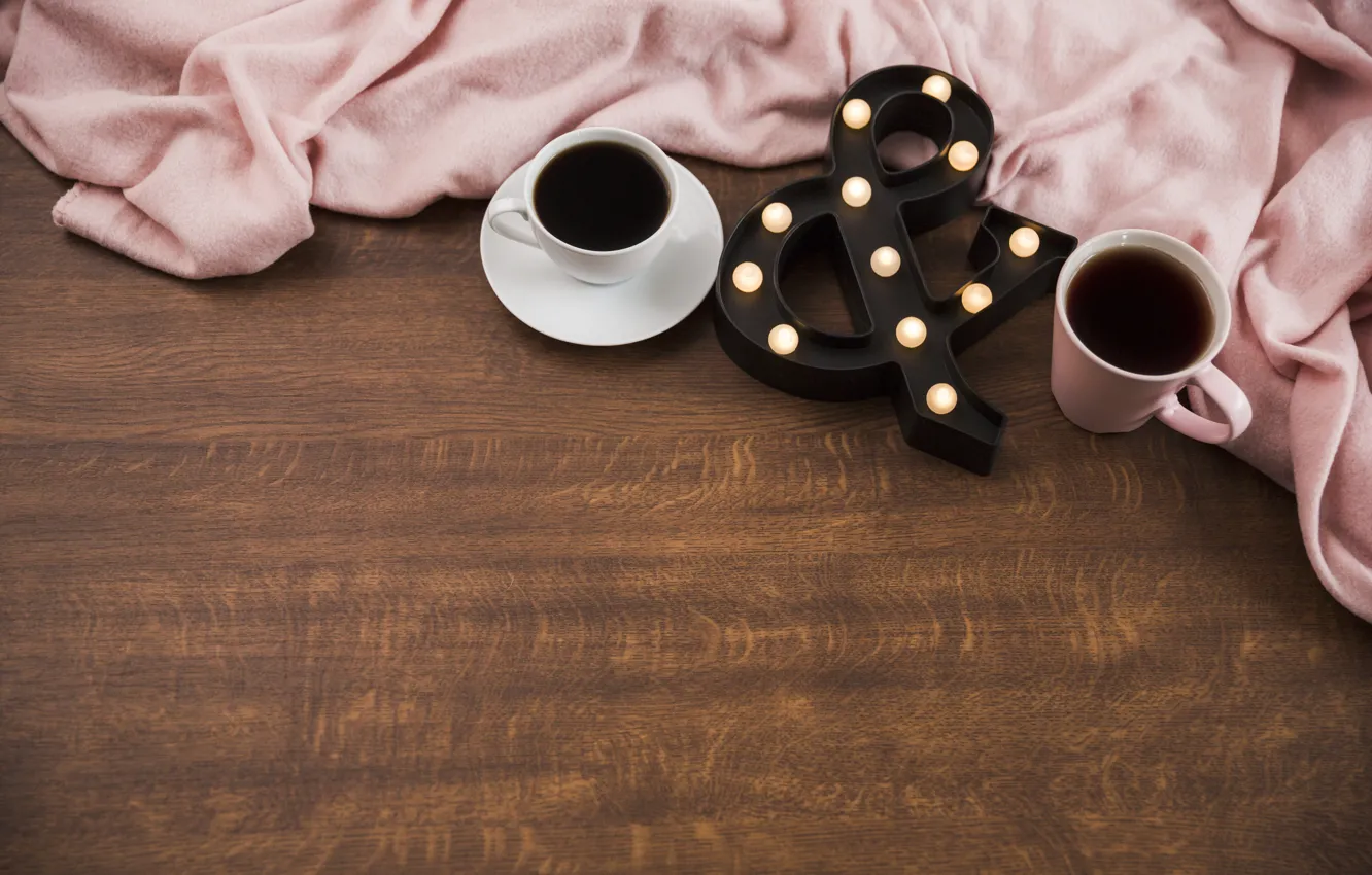 Photo wallpaper love, coffee, pair, Cup, love, two, wood, cup