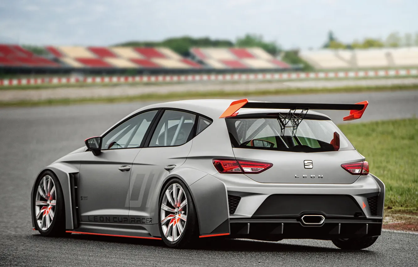 Photo wallpaper sport, car, seat, back, Leon, Seat, Cup Racer