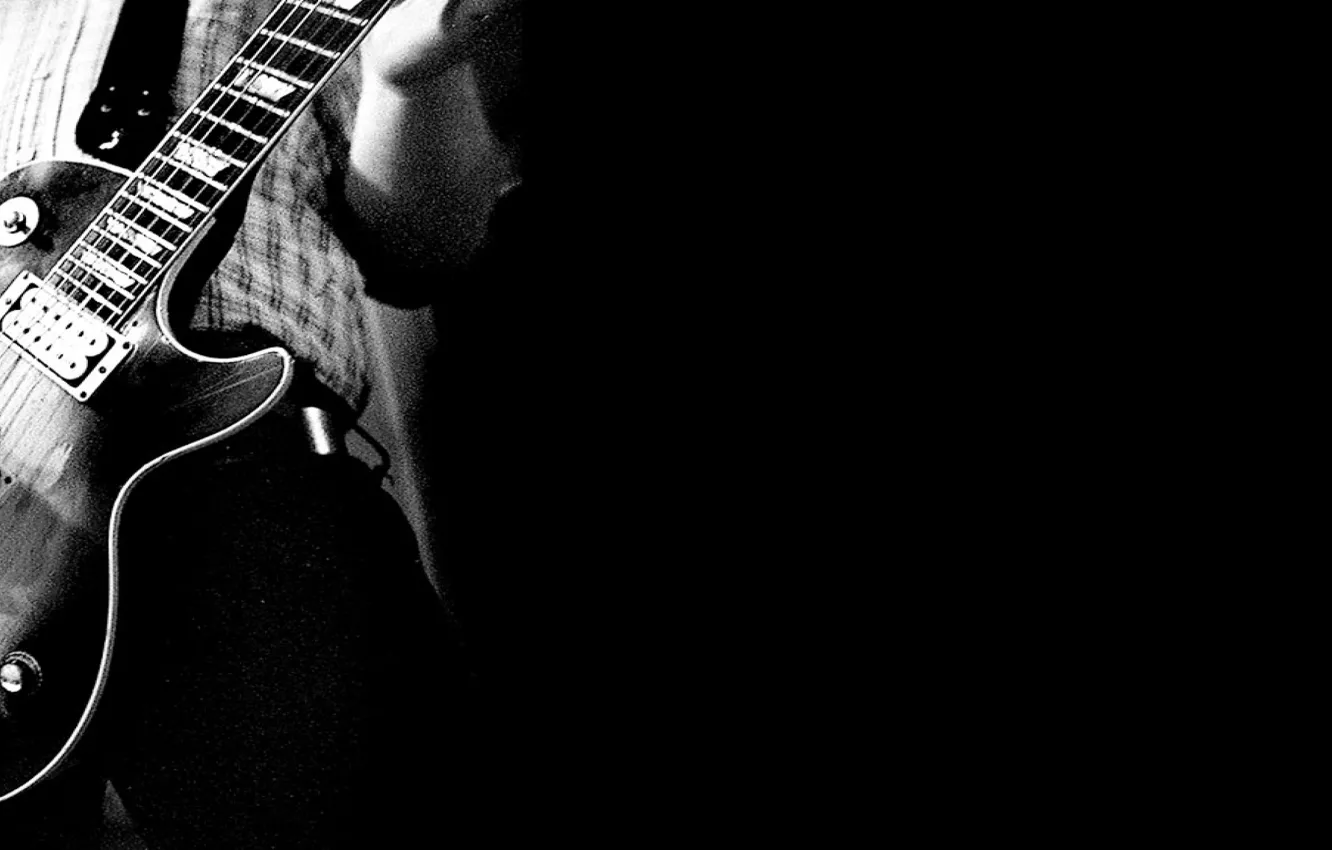 Photo wallpaper white, background, black, guitar, Sepia, guitarist, guitar