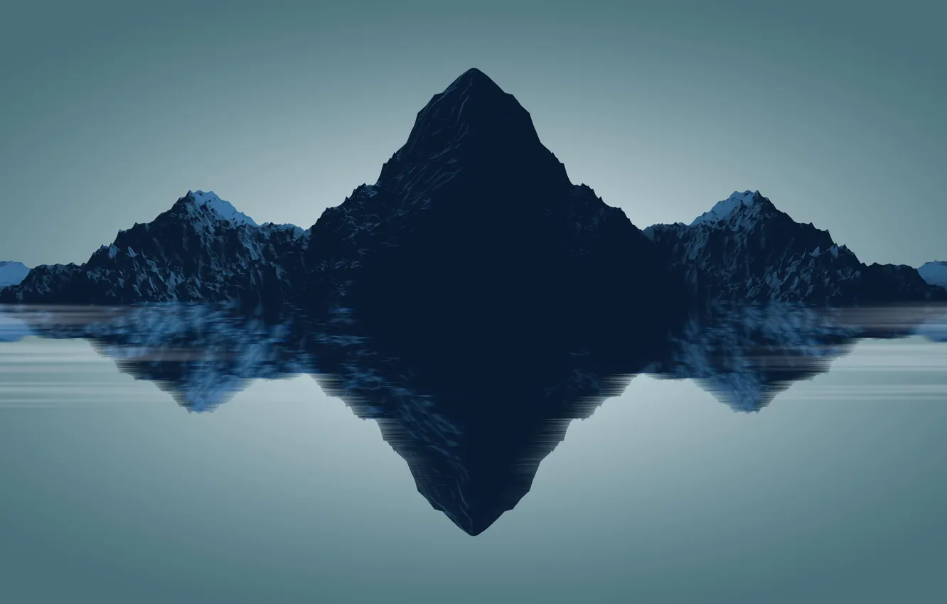 Photo wallpaper Water, Reflection, Lake, Mountain, Graphics