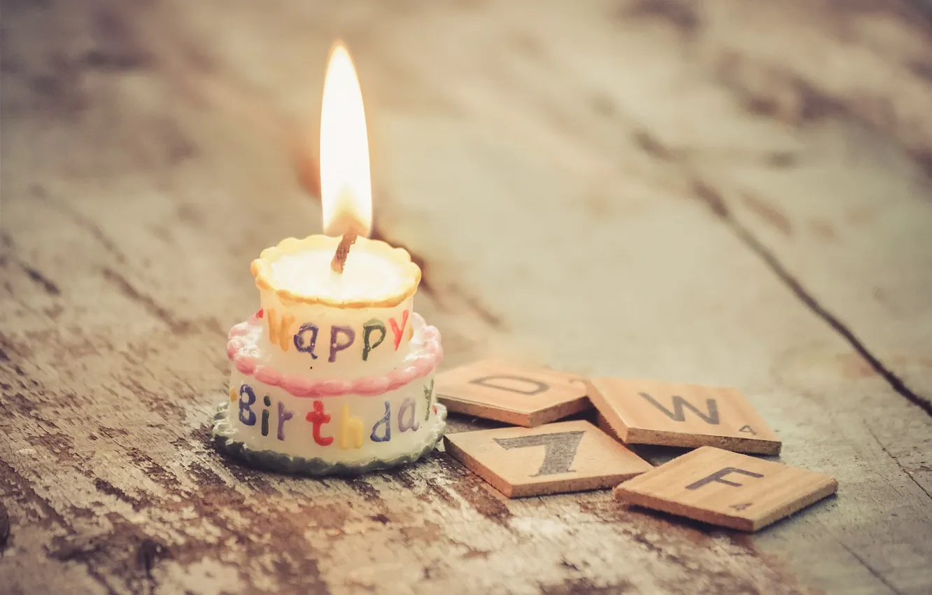 Photo wallpaper holiday, candle, Happy Birthday