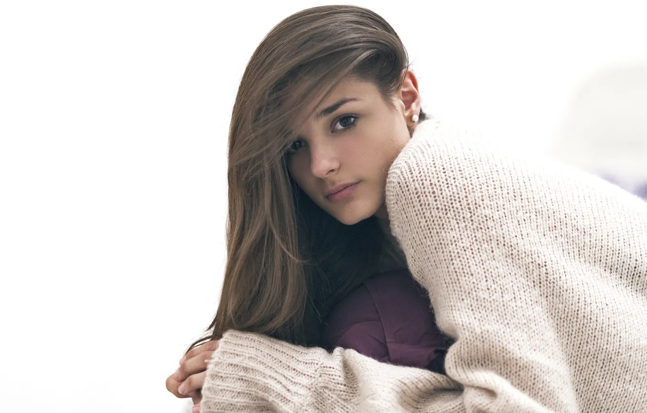 Photo wallpaper look, girl, brunette