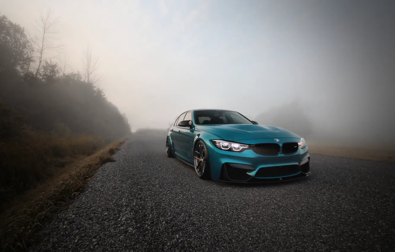 Photo wallpaper BMW, Blue, Fog, F80, Sight, LED