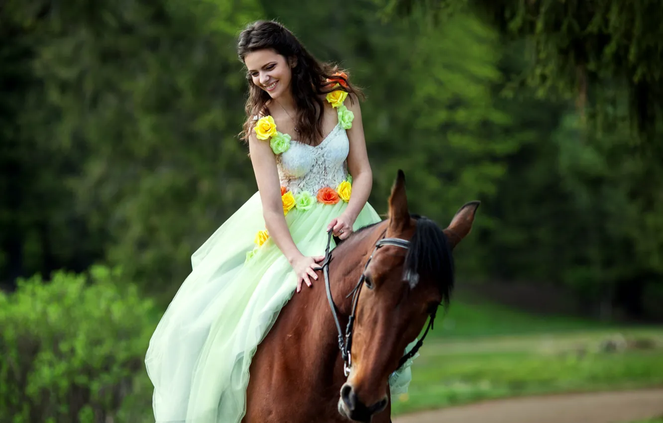 Photo wallpaper girl, horse, horse, rider, Daria, Svetlana Boynovich
