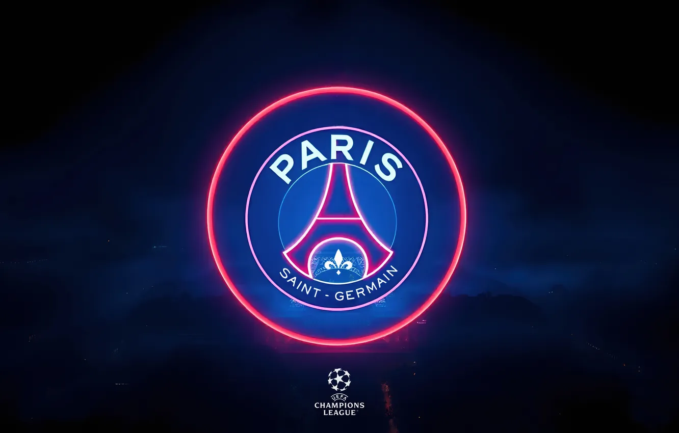 Photo wallpaper logo, Football club, UEFA Champions League, The UEFA Champions League, Paris Saint-Germain, Paris Saint-Germain