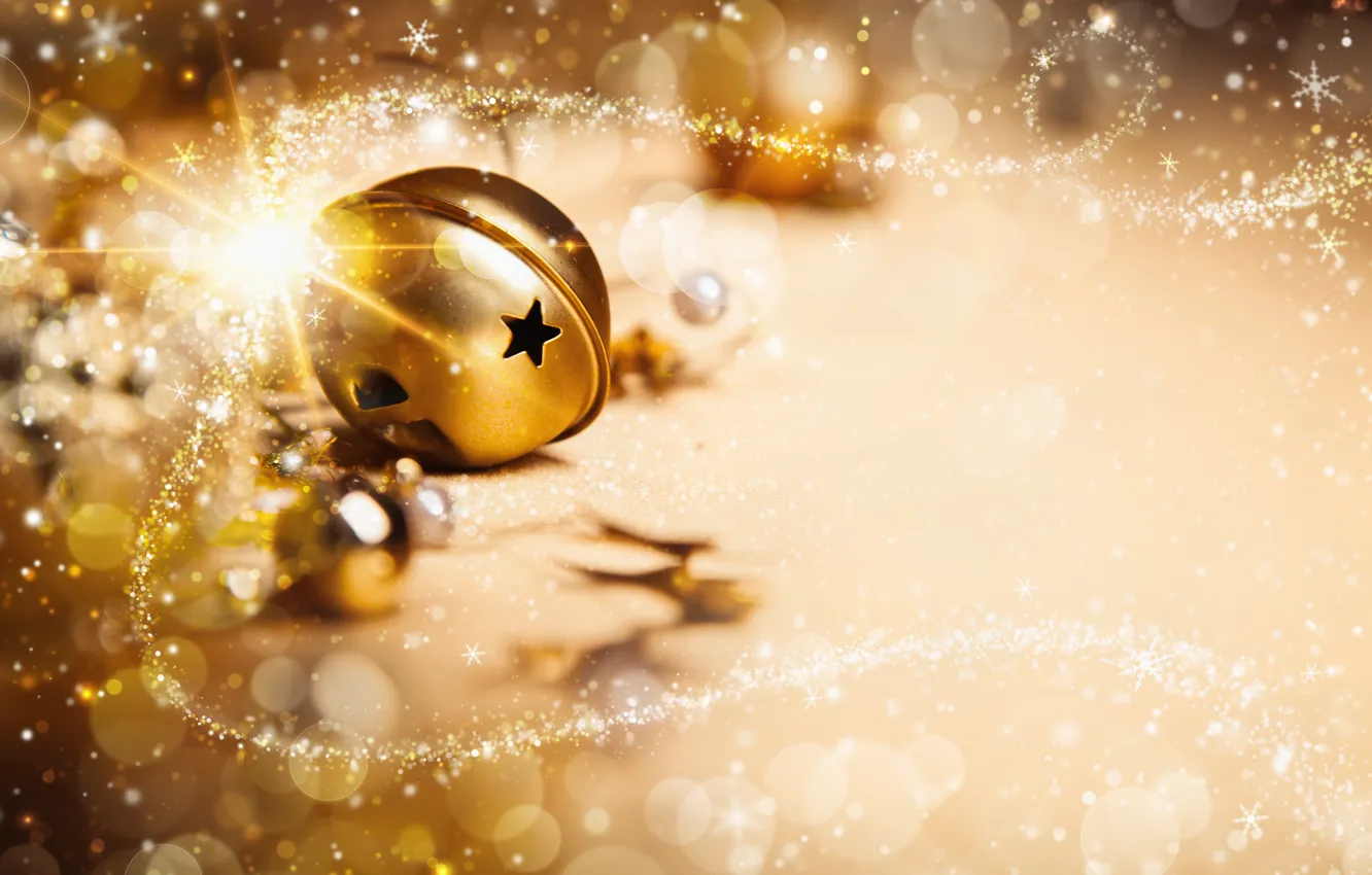 Photo wallpaper stars, decoration, lights, lights, balls, new year, balls, stars
