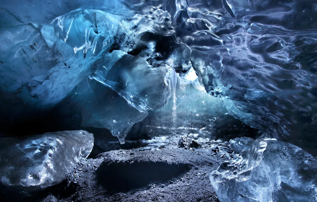 Photo wallpaper cold, ice, water