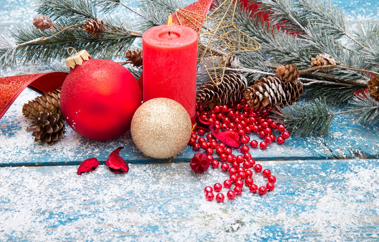 Photo wallpaper decoration, balls, new year, Christmas, Christmas, New Year, decoration, Merry