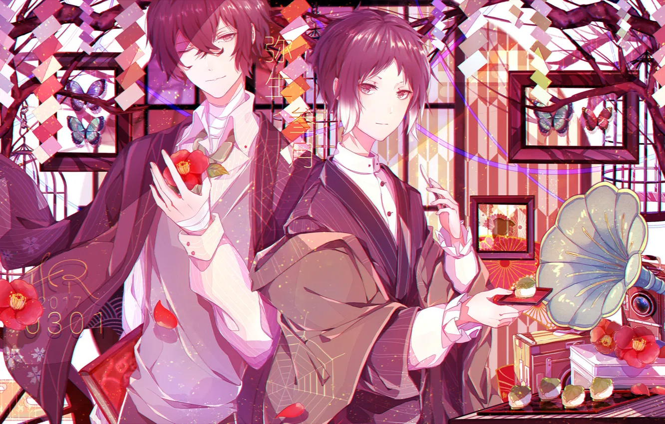 Photo wallpaper guys, Bungou Stray Dogs, Stray Dogs: A Literary Genius, Akutagawa Ryunoske, Dazai Osamu, Dazai Osamu