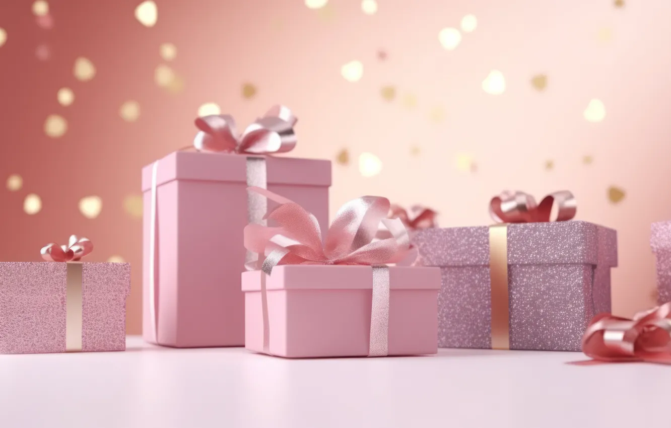 Photo wallpaper balls, balls, new year, Christmas, pink, pink background, Christmas decorations, Christmas decorations