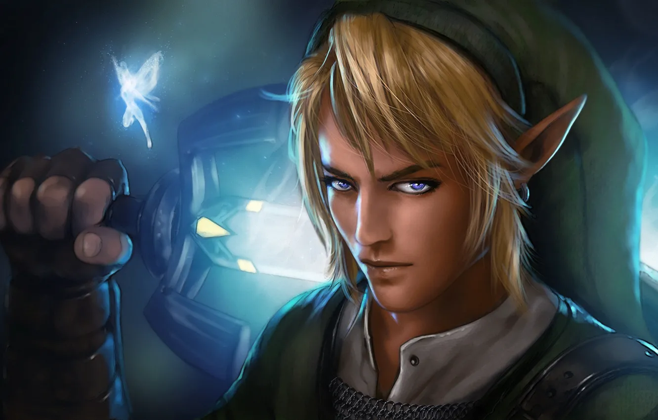 Photo wallpaper look, elf, sword, fairy, guy, The Legend of Zelda, Link