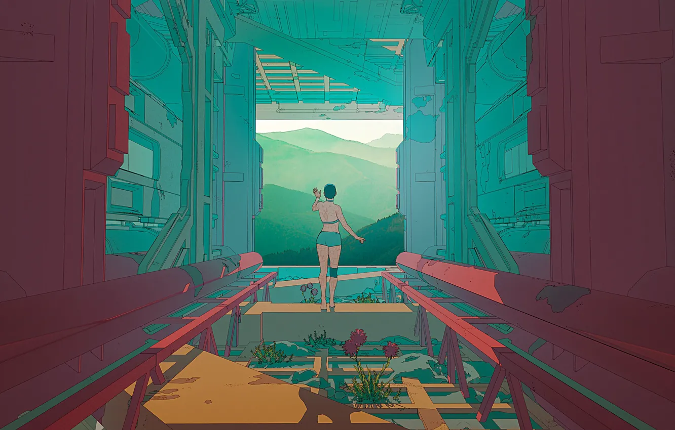 Photo wallpaper girl, style, figure, art, cyborg, style, science fiction, art