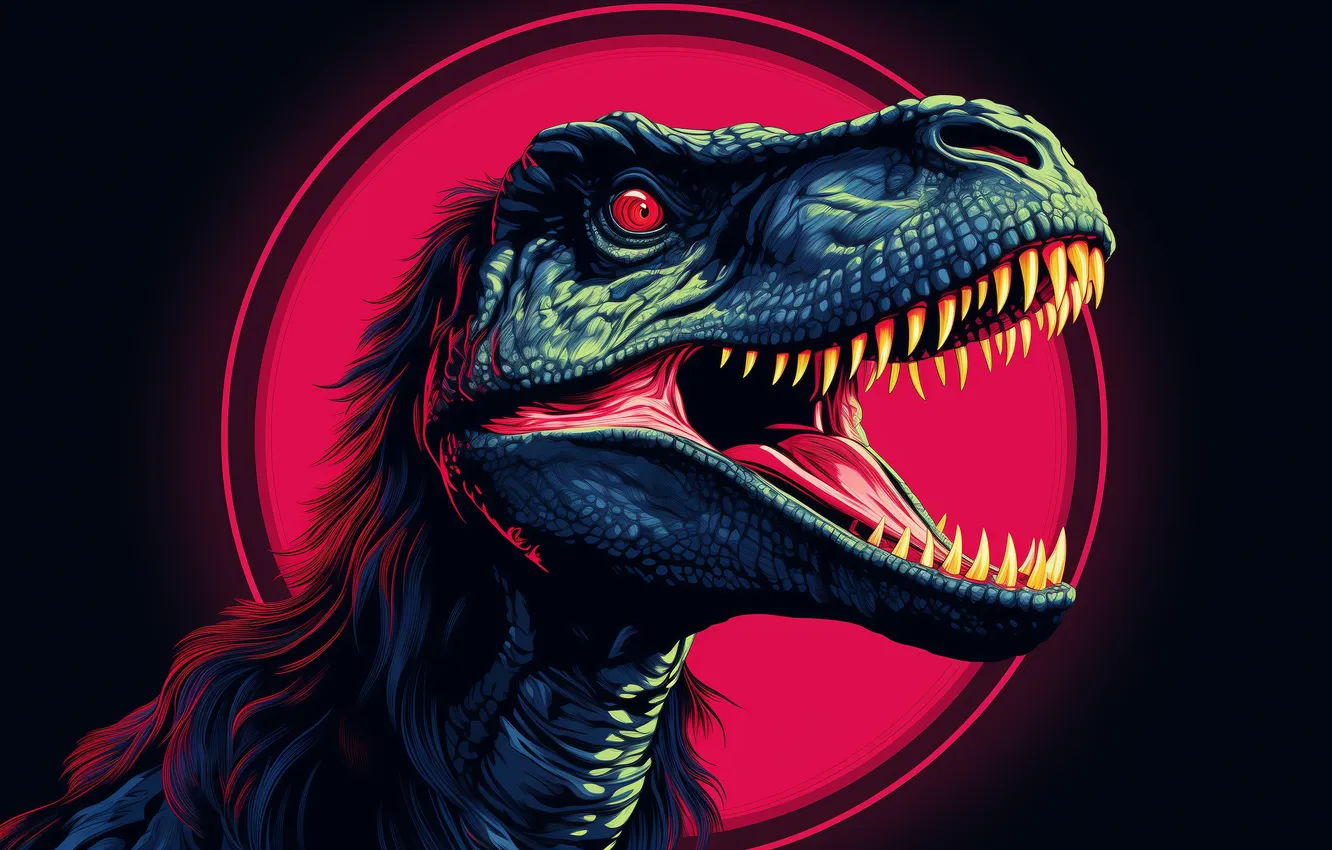 Photo wallpaper effects, teeth, dinosaur, scales