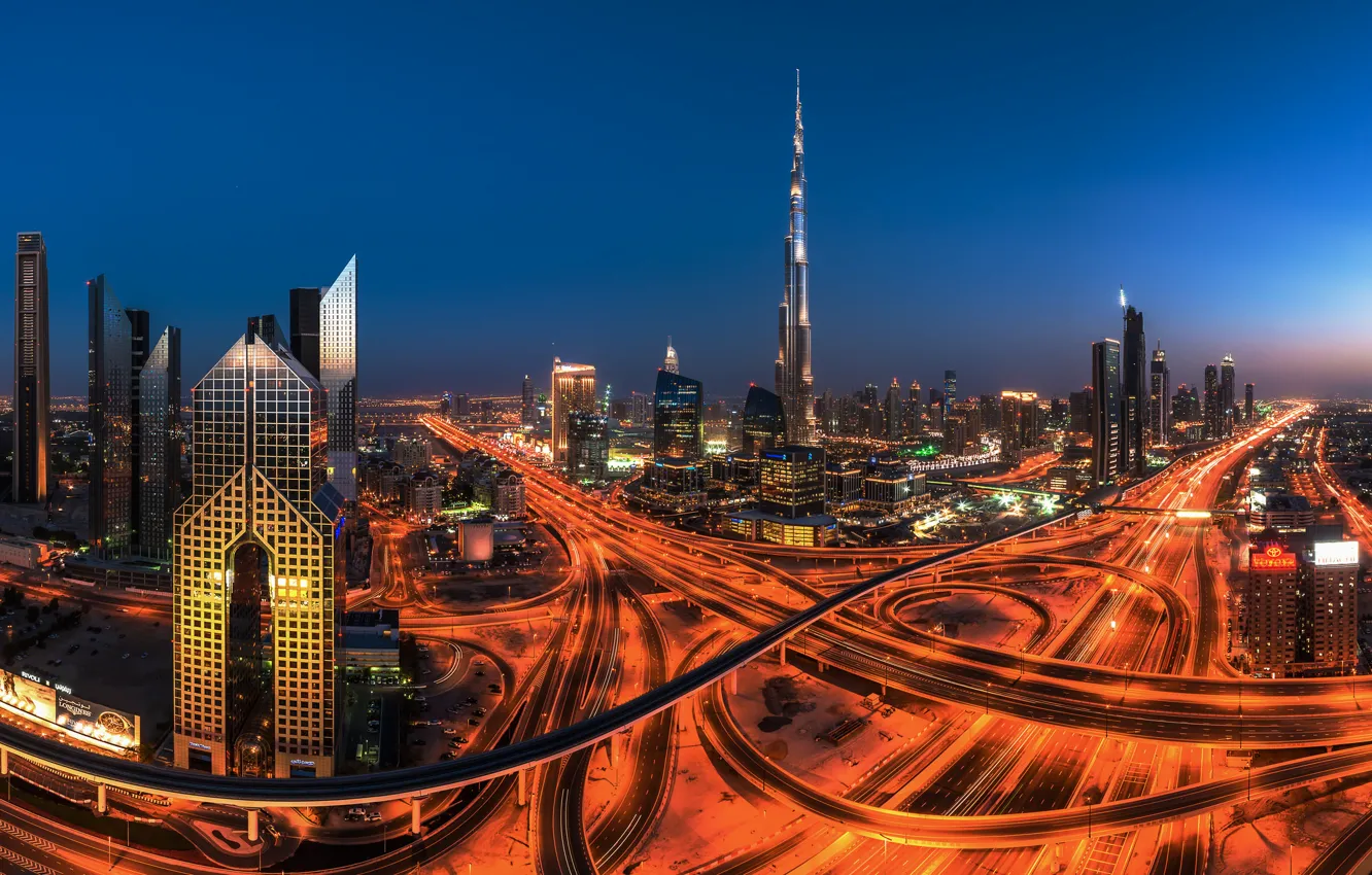 Photo wallpaper Dubai, skyline, Marina
