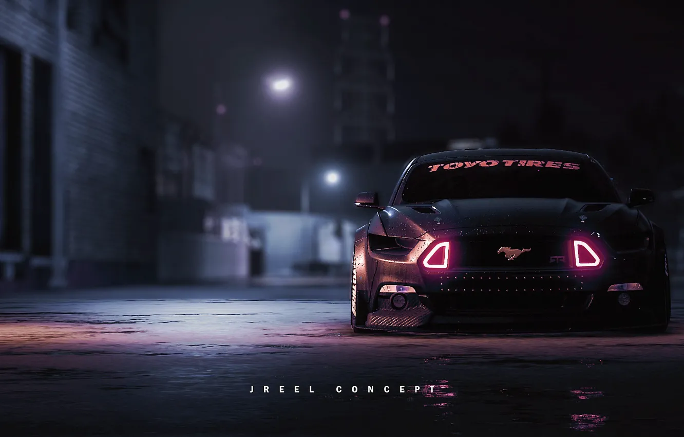 Photo wallpaper Mustang, Ford, Auto, The game, Machine, NFS, Ford Mustang, Rendering