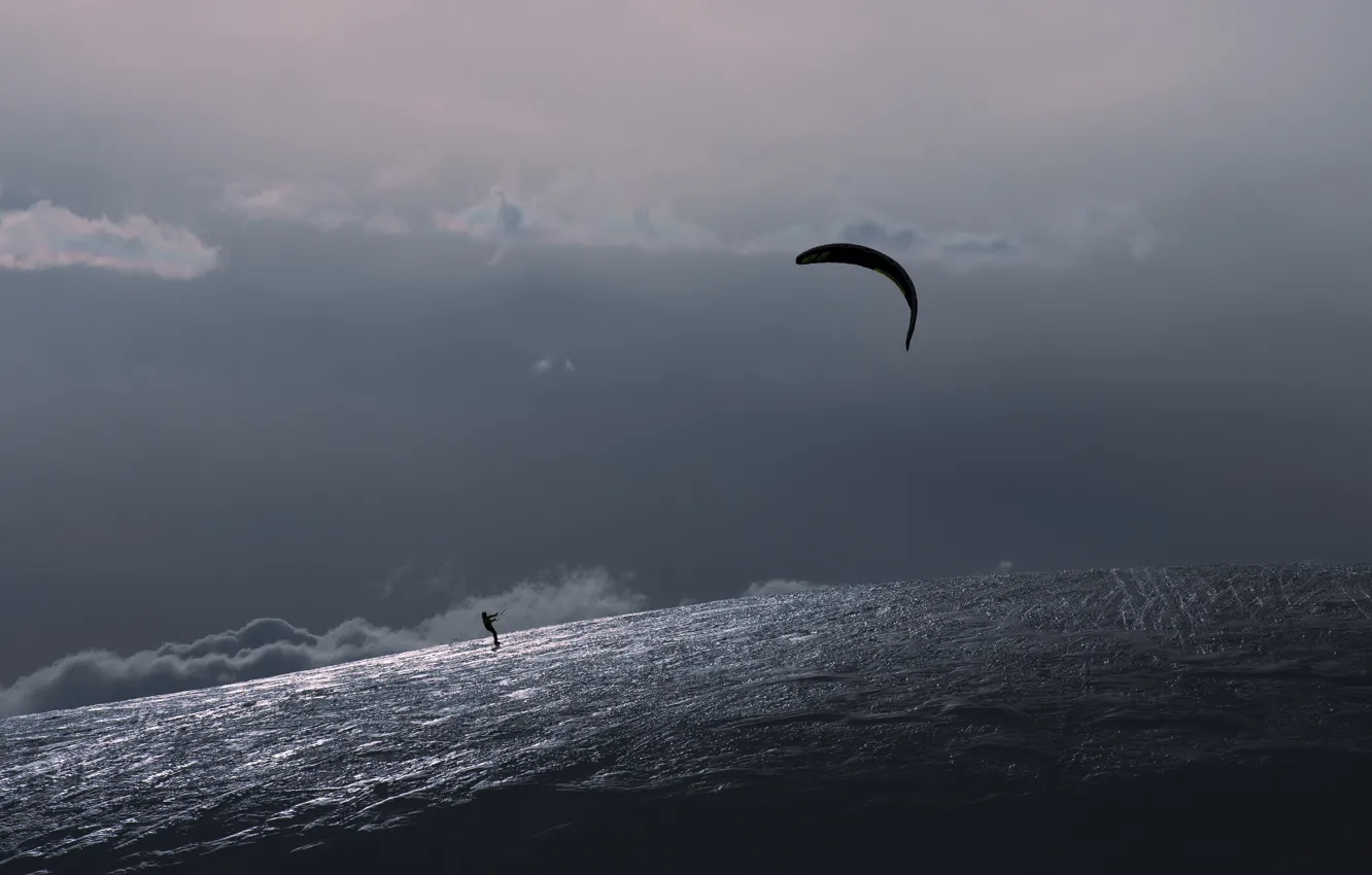 Photo wallpaper sky, extreme, Sport, ski, kite