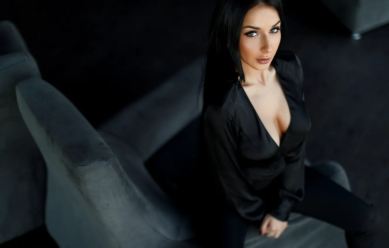 Photo wallpaper model, pretty, brunette, look, Victor Klyuchnikov