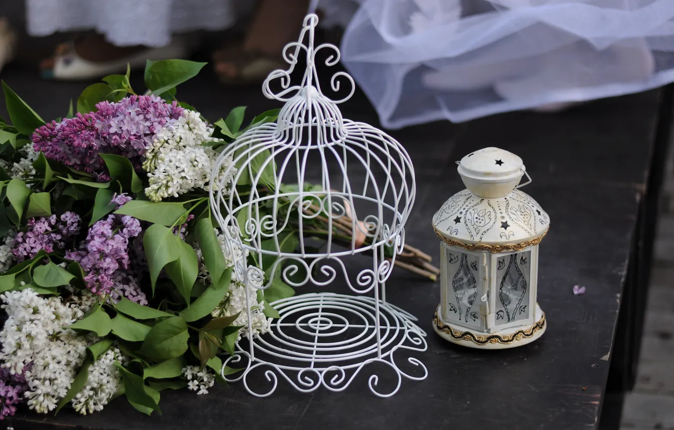 Photo wallpaper cell, lights, lilac