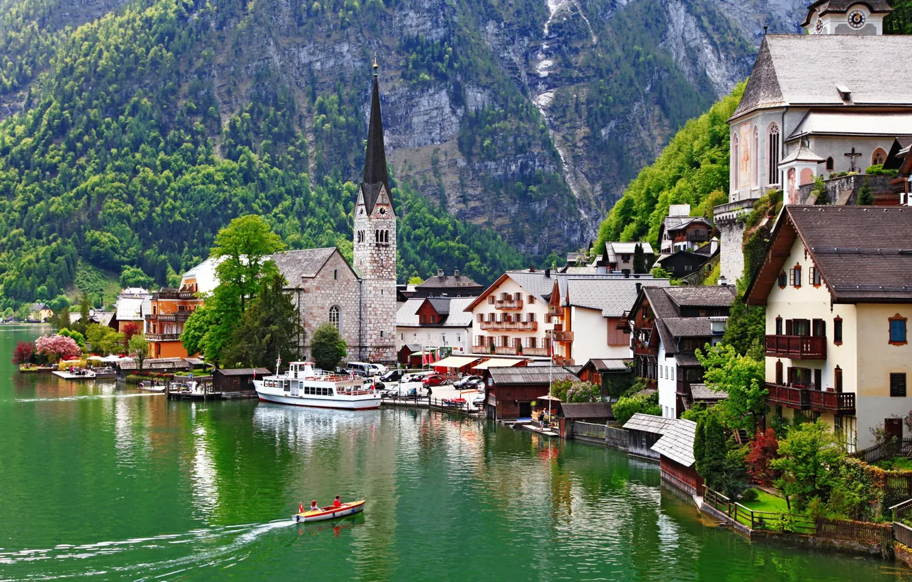 Photo wallpaper The Salzkammergut, Austria, Town
