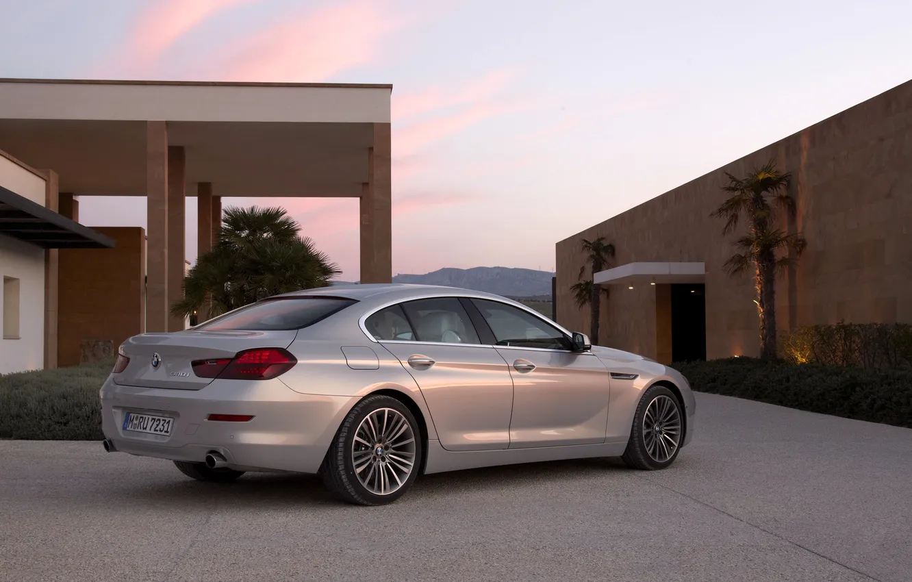 Photo wallpaper The evening, Auto, BMW, House, Boomer, Grey, BMW, Silver