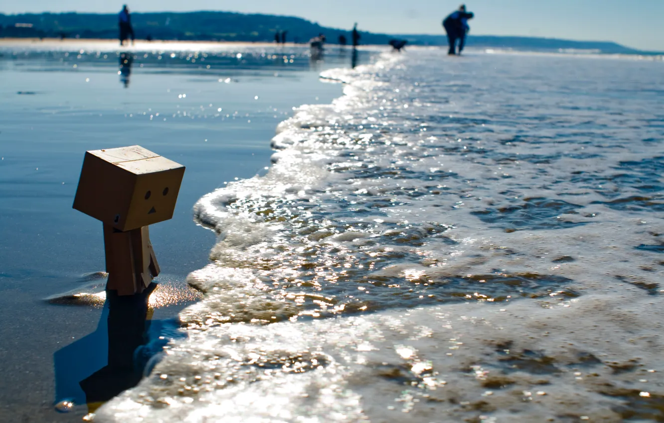 Photo wallpaper beach, shore, danbo, tide, box