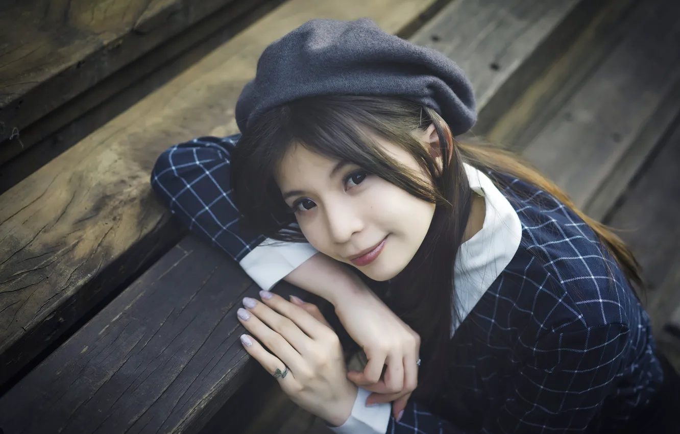 Photo wallpaper look, girl, dress, Asian, cutie, takes