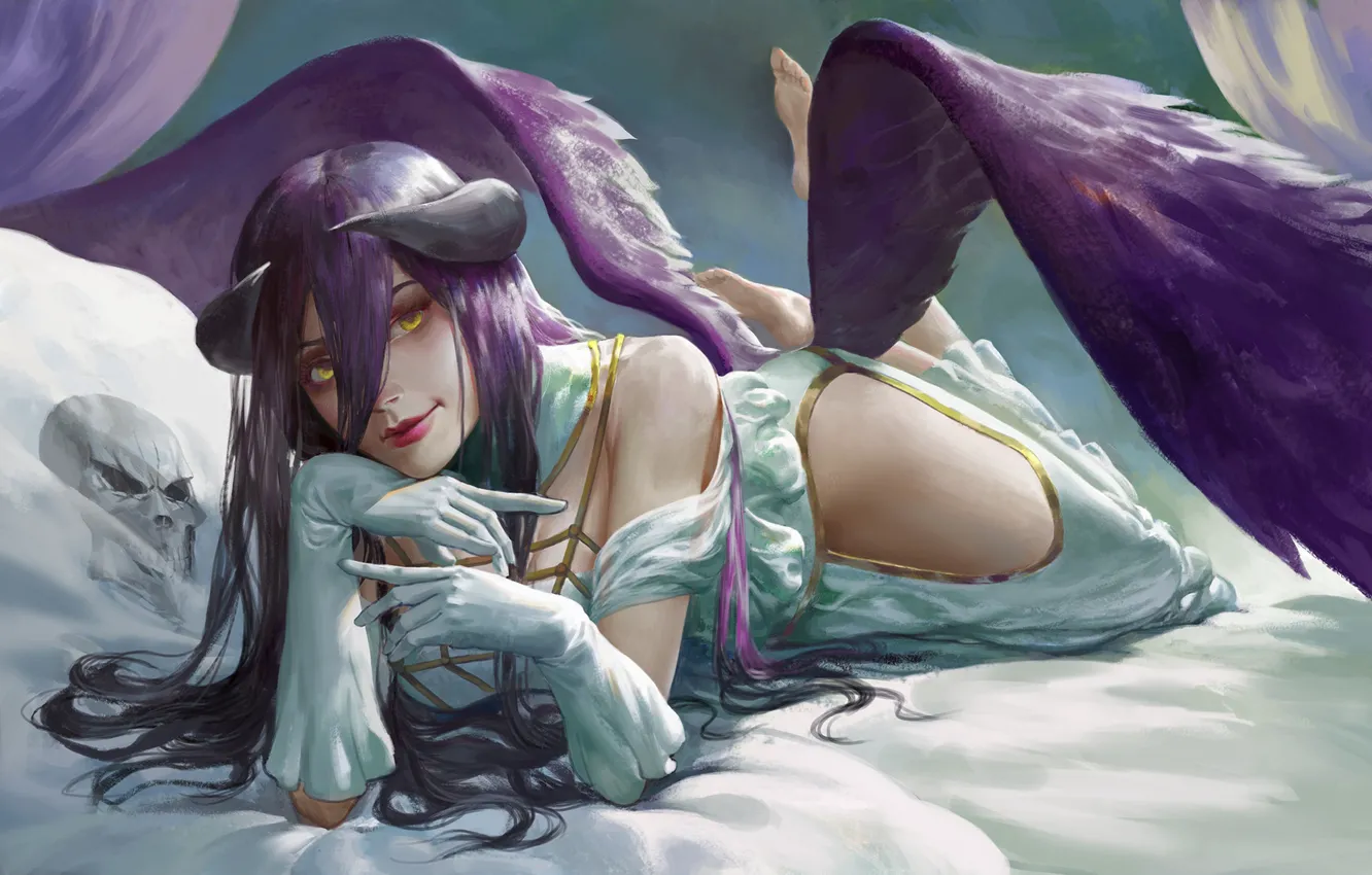 Photo wallpaper girl, wings, the demon, fantasy