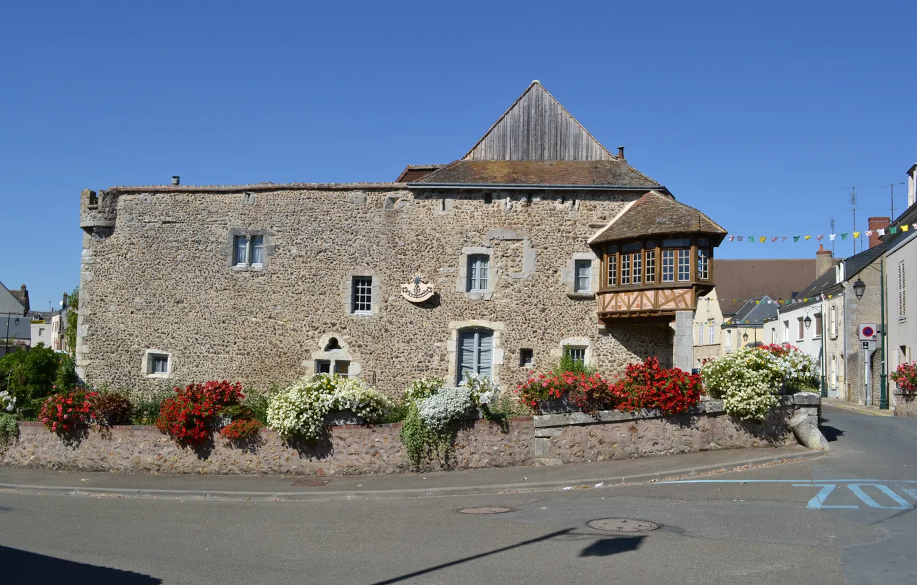 Photo wallpaper road, flowers, the city, street, France, building, France, street