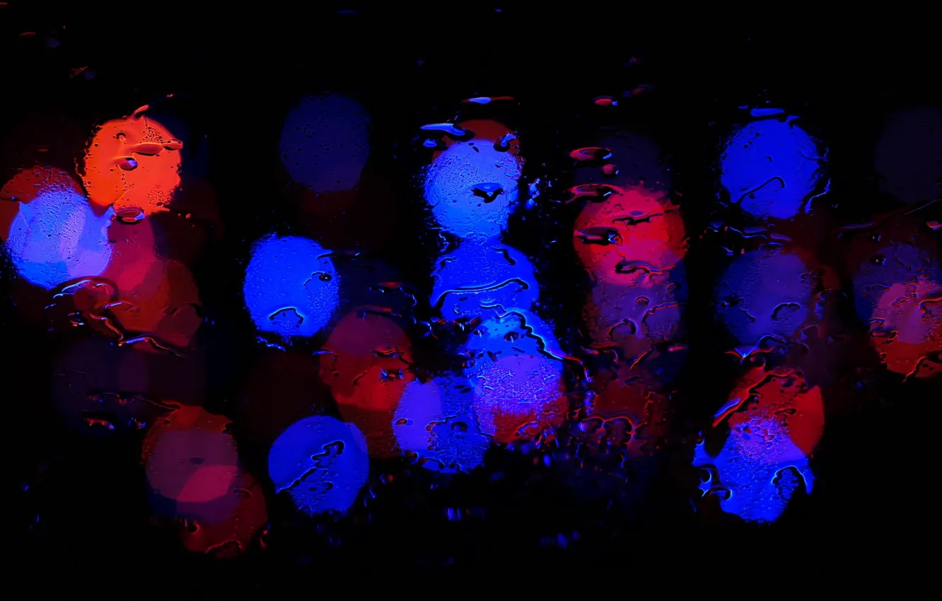 Photo wallpaper glass, drops, lights