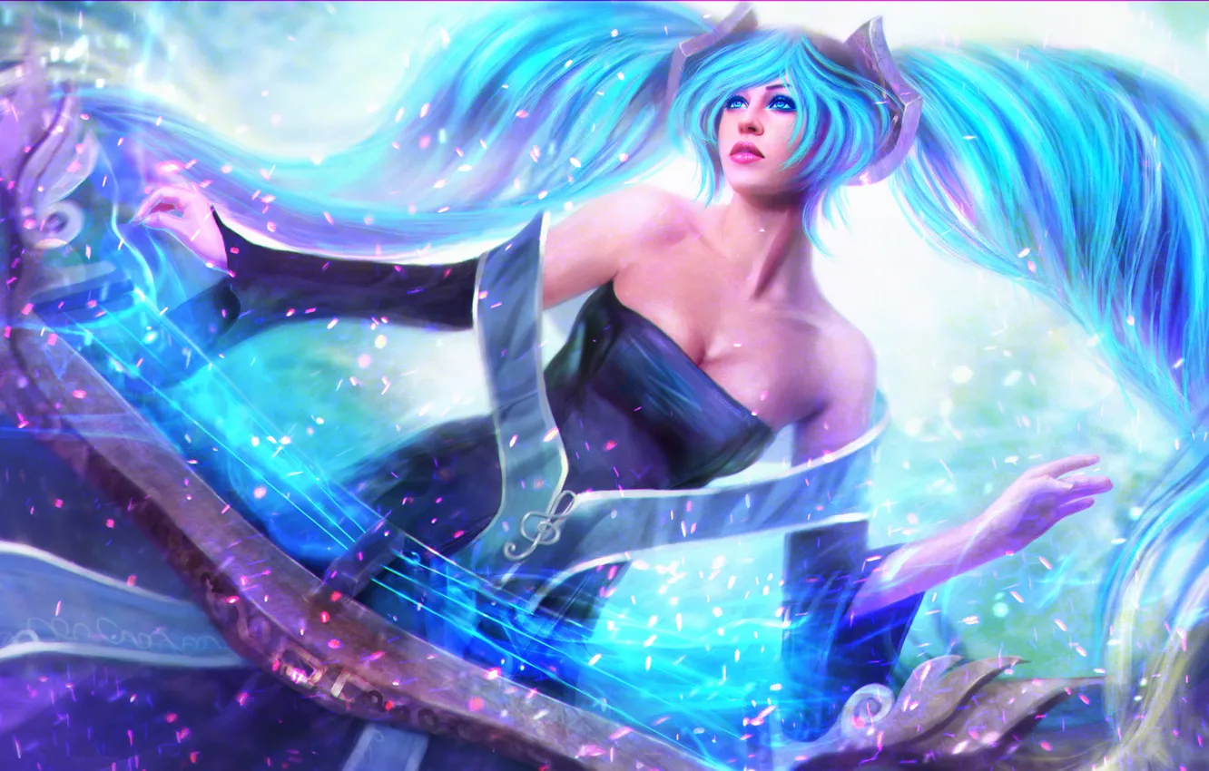Photo wallpaper girl, League of Legends, sona, Maven of the Strings
