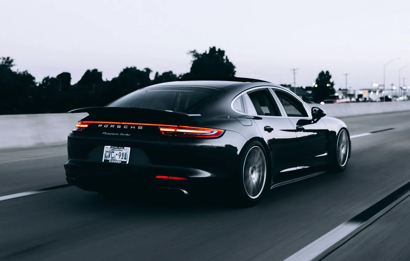 Photo wallpaper Porsche, Panamera, Car, Sport, Sedan, Highway, Campbell, Panamera Turbo