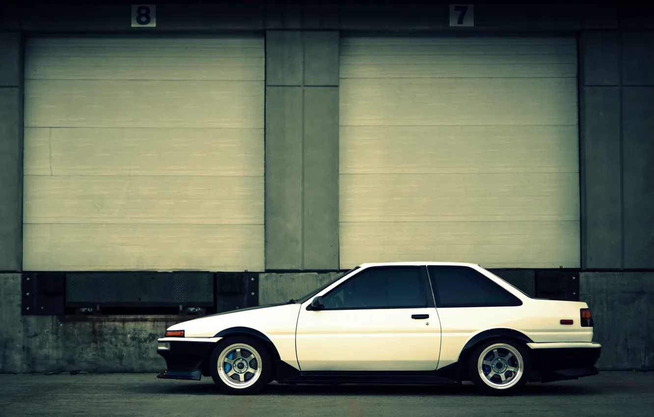 Photo wallpaper white, toyota, corolla, ae86, front, Toyota, Corolla