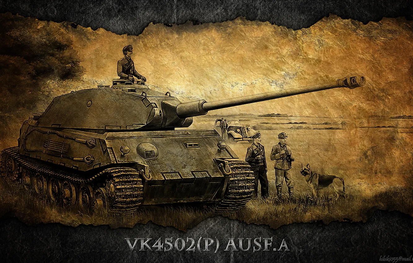 Photo wallpaper Germany, art, tank, WoT, World of Tanks, VK 4502 (P) Ausf. A