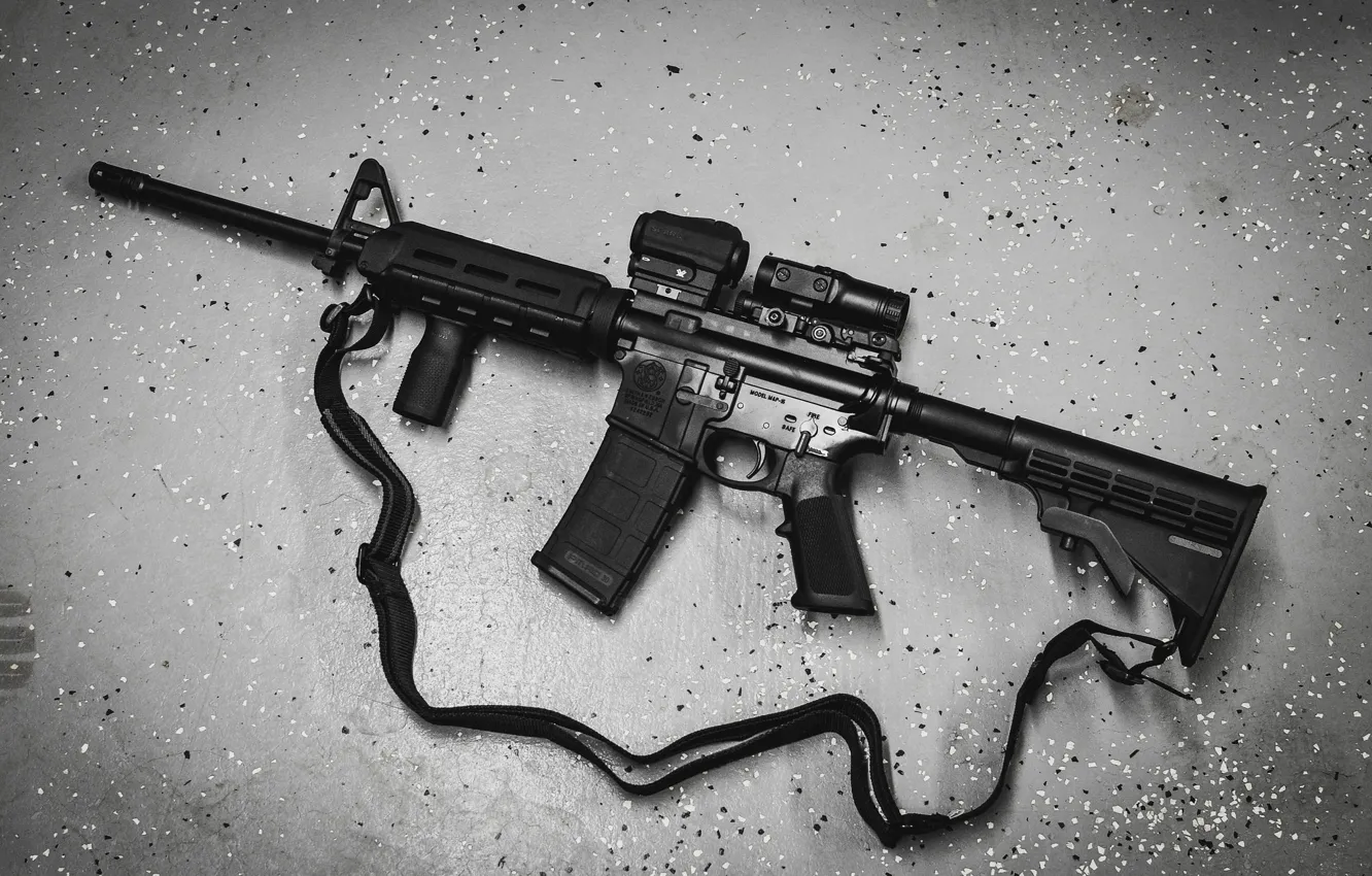 Photo wallpaper background, AR-15, a semi-automatic rifle