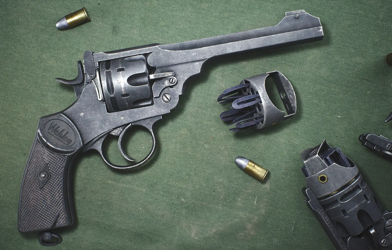 Photo wallpaper Britain, revolver, Webley Mk. VI