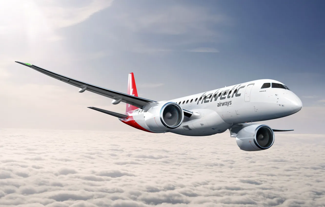 Photo wallpaper Brazil, A passenger plane, Embraer E190-E2