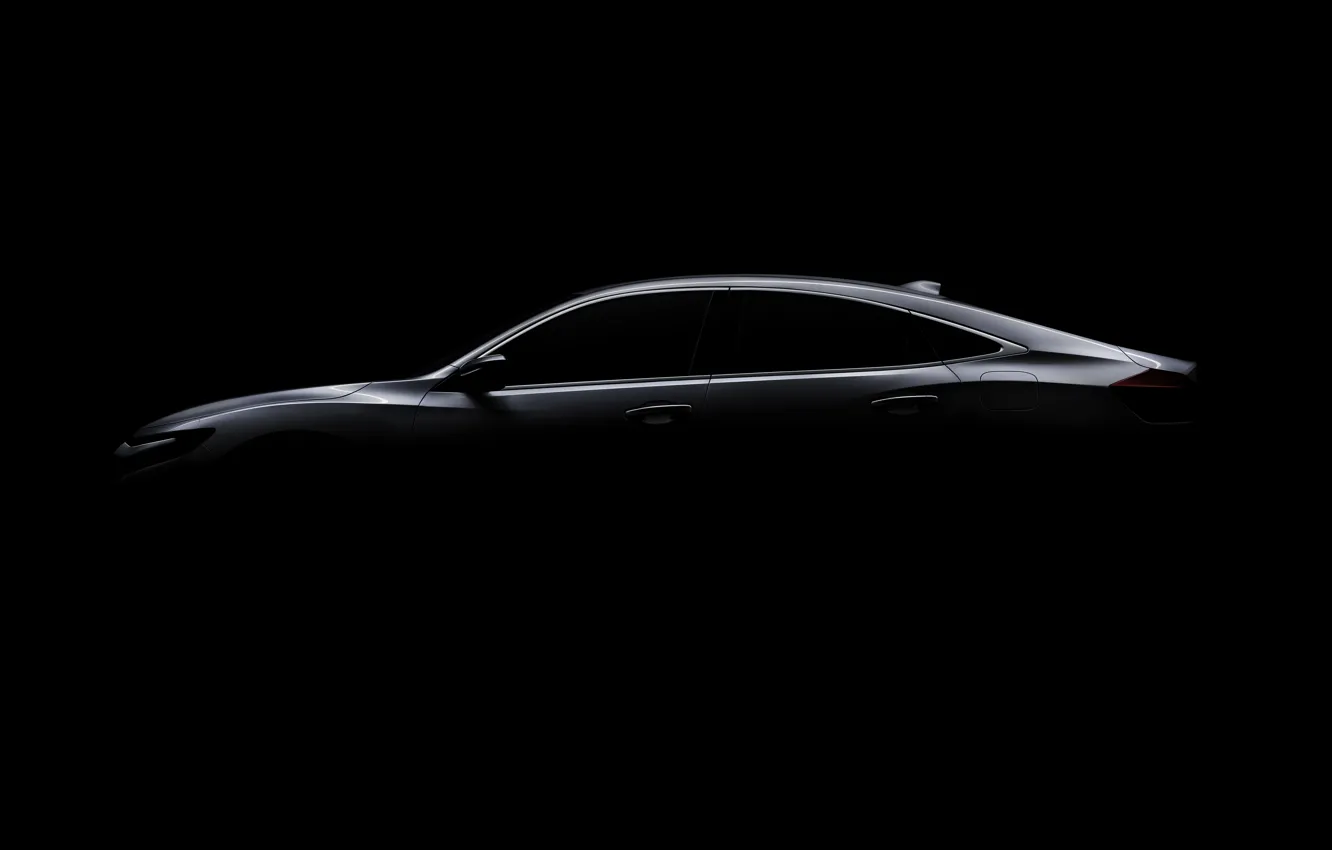 Photo wallpaper background, black, Prototype, silhouette, profile, Honda, side view, Insight
