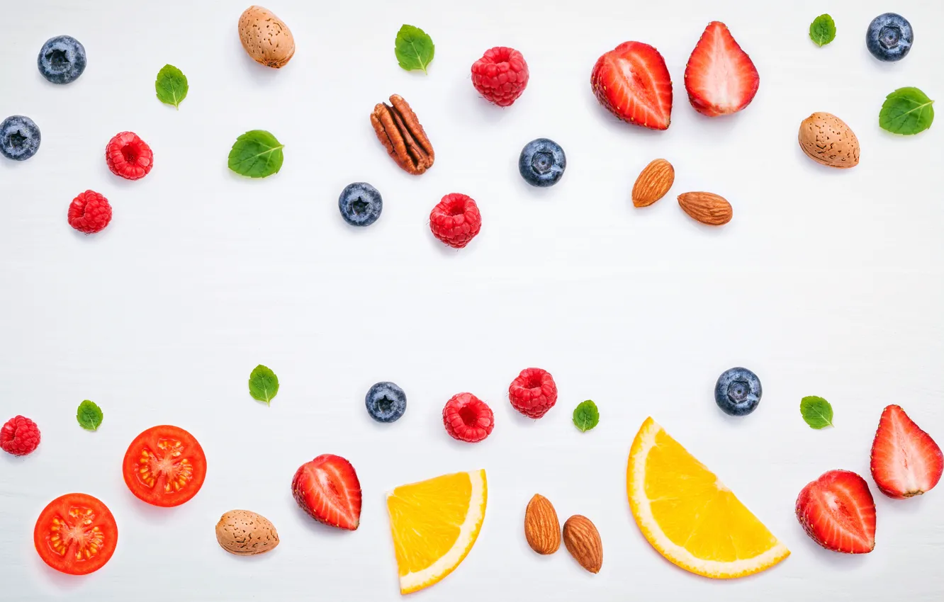 Photo wallpaper berries, colorful, fruit, fruit, berries