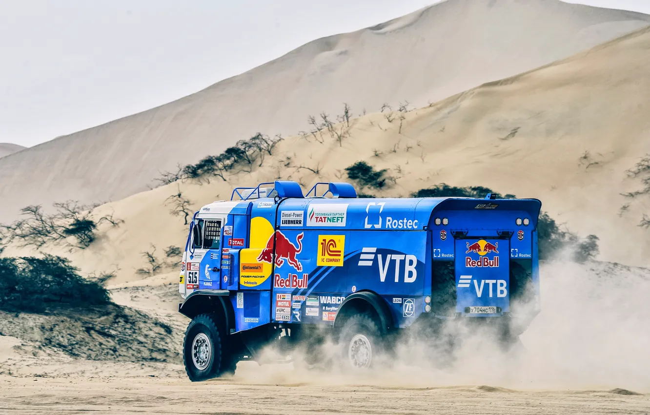 Photo wallpaper Sand, Truck, Race, Master, Russia, Kamaz, Rally, Dakar