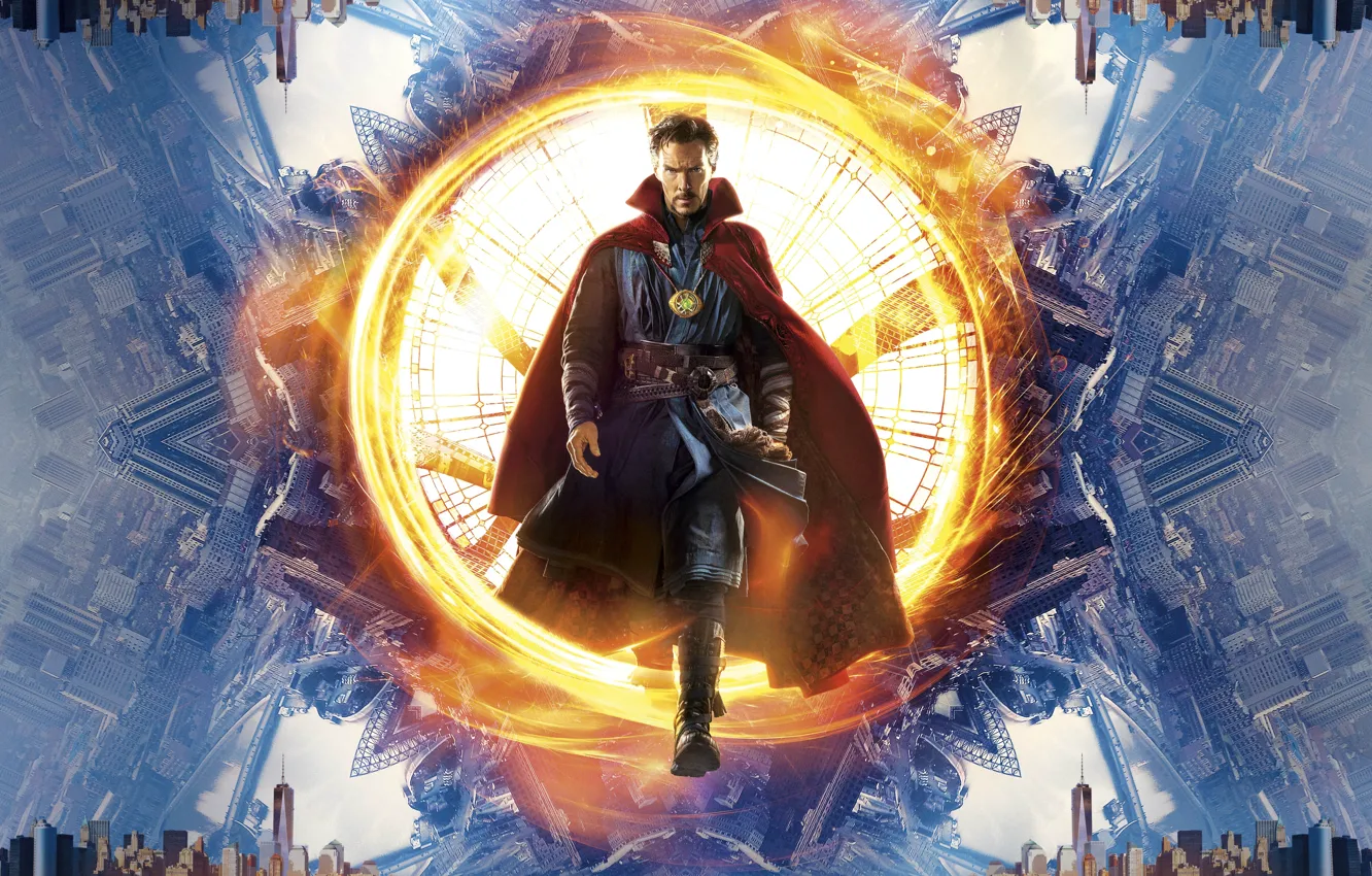 Photo wallpaper the portal, actor, Benedict Cumberbatch, kaleidoscope, English, Doctor Strange, Doctor Strange